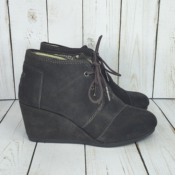 Toms Kala Desert Suede Wedge Booties - Picture 2 of 10